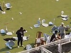 Security intervened after ticket holders expressed disappointment over the lack of access to the superstar, who left shortly after his appearance.