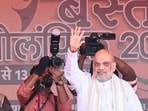 Union Home Minister Amit Shah during the closing ceremony of the Bastar Olympics, in Bastar on Saturday. (@vishnudsai X)