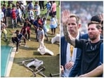 The chaos at the event in Kolkata's Salt Lake Stadium forced football star Lionel Messi to leave the venue within 20 minutes of his arrival on Saturday. The chaos at the event in Kolkata's Salt Lake Stadium forced football star Lionel Messi to leave the venue within 20 minutes of his arrival on Saturday.