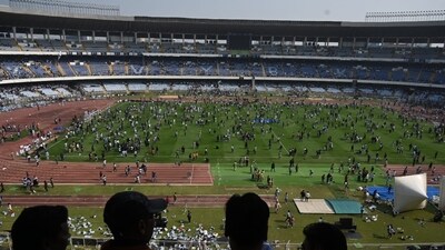 Shortly after Lionel Messi decided to leave the uber-popular stadium, fans started to evade the barricades and make their way to the middle. Vandalism of property was reported and the police failed to get the crowd in order. (HT Photo ) Shortly after Lionel Messi decided to leave the uber-popular stadium, fans started to evade the barricades and make their way to the middle. Vandalism of property was reported and the police failed to get the crowd in order. (HT Photo )