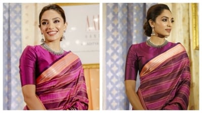 Sobhita Dhulipala looked gorgeous in a magenta saree. (Picture credit: Instagram/@sobhitad) Sobhita Dhulipala looked gorgeous in a magenta saree. (Picture credit: Instagram/@sobhitad)