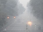 A blanket of smog covering the Tilak Marg near Supreme Court on Sunday. (Arvind Yadav/HT Photo) A blanket of smog covering the Tilak Marg near Supreme Court on Sunday. (Arvind Yadav/HT Photo)