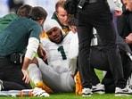 Green Bay Packers' Micah Parsons reacts after an injury during the second half against the Denver Broncos Green Bay Packers' Micah Parsons reacts after an injury during the second half against the Denver Broncos