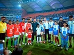 Telangana Chief Minister Revanth Reddy, Argentine footballer and 2022 FIFA World Cup winning captain Lionel Messi Telangana Chief Minister Revanth Reddy, Argentine footballer and 2022 FIFA World Cup winning captain Lionel Messi