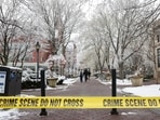 Students walk on campus following a shooting at Brown University, in Providence, Rhode Island, US. 