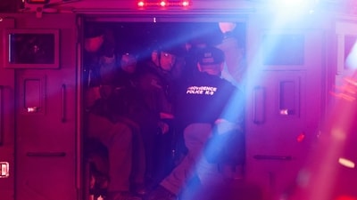 Police members arrive after a shooting at Brown University in Providence, R.I., Saturday, Dec. 13, 2025. (Lily Speredelozzi/The Sun Chronicle via AP) (AP) Police members arrive after a shooting at Brown University in Providence, R.I., Saturday, Dec. 13, 2025. (Lily Speredelozzi/The Sun Chronicle via AP) (AP)