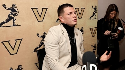 Heisman Trophy candidate quarterback Diego Pavia of the Vanderbilt Commodores talks to the media (Getty Images via AFP) Heisman Trophy candidate quarterback Diego Pavia of the Vanderbilt Commodores talks to the media (Getty Images via AFP)