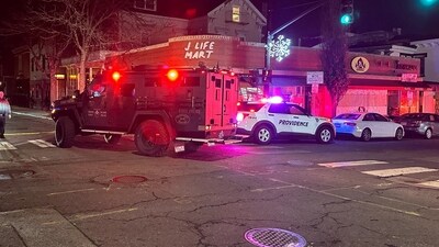 Police vehicles stand near the site of a mass shooting reported by authorities at Brown University in Providence, Rhode Island, U.S., December 13, 2025. REUTERS/Taylor Coester (REUTERS)