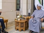 External affairs minister S Jaishankar with UAE's Vice President Sheikh Mohamed bin Zayed Al Nahyan in Abu Dhabi, UAE. (@DrSJaishankar/via PTI)