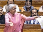 Union Finance Minister Nirmala Sitharaman speaks in the Lok Sabha during the Winter session of Parliament, in New Delhi, Monday, Dec. 15, 2025. 