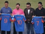 Lionel Messi GOAT Tour of India Day 3 Highlights: Argentina and Inter Miami's Lionel Messi with his Inter Miami teammates Rodrigo De Paul and Luis Suarez.(REUTERS)