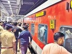 The long-distance train was stopped at Badlapur after multiple alarm chain-pulling incidents for theft and overcrowding.