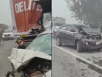 Multiple vehicles collided on the EPE in Greater Noida. 