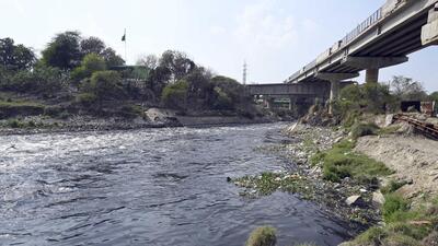 Najafgarh drain merged in Yamuna River near Sur Ghat. (HT File photo) Najafgarh drain merged in Yamuna River near Sur Ghat. (HT File photo)
