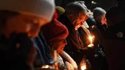 A candlelight vigil Sunday night for victims of the shooting at Brown University.