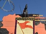 Ahead of the civic elections, CM Devendra Fadnavis unveiled the statue of Chhatrapati Shivaji Maharaj in Pune on Monday. (HT)