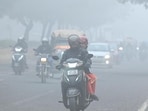Commuters in Noida in the National Capital Region that is blanketed in toxic smog. (Sunil Ghosh/HT) Commuters in Noida in the National Capital Region that is blanketed in toxic smog. (Sunil Ghosh/HT)