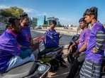 Zepto delivery partners waiting for delivery orders. The plans for a Zepto IPO follow a $450-million funding round in October that pegged the company's valuation at $7 billion.