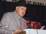 National Conference president Farooq Abdullah addresses a gathering during an event in Jammu onTuesday. (PTI)
