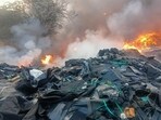 Officials cite suspected arson, business rivalry and illegal karkhanas operating near Naurangpur, with penalties and FIRs expected following probe. (HT Photo) Officials cite suspected arson, business rivalry and illegal karkhanas operating near Naurangpur, with penalties and FIRs expected following probe. (HT Photo)