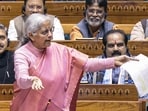 Union Finance Minister Nirmala Sitharaman speaks in the Lok Sabha during the Winter session of Parliament, in New Delhi, Monday, Dec. 15, 2025. 