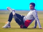 India's Shubman Gill during a training session on the eve of the fourth T20 International cricket match of a series between India and South Africa