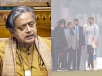 Shashi Tharoor reacts after smog forces Lucknow T20I washout.