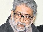 Srinagar, India - December 06: Human Rights Activists Gautam Navlakha speaks after displaying a report by two human rights groups during a press conference, in Srinagar, India, on Thursday, December 06, 2012. Human Rights groups released the names of 500 people, including 235 army personnels and 31 pro-government militants, for their alleged involvement in incidents of rights violations in Jammu and Kashmir during the last 20 years. (Photo by Waseem Andrabi/ Hindustan Times)