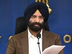 The initiatives were outlined by environment minister Manjinder Singh Sirsa at a press conference on Wednesday. (RAJ K RAJ /HT PHOTO) The initiatives were outlined by environment minister Manjinder Singh Sirsa at a press conference on Wednesday. (RAJ K RAJ /HT PHOTO)