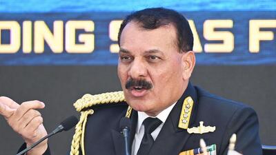 Admiral Tripathi noted that the commissioning was taking place exactly 64 years after the night when Operation Vijay began. (Hindustan Times) Admiral Tripathi noted that the commissioning was taking place exactly 64 years after the night when Operation Vijay began. (Hindustan Times)