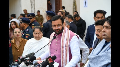CM also ordered an inquiry into a PACS manager, set a 15-day deadline for underpass repairs and flagged sewerage and power safety lapses. (Parveen Kumar/HT) CM also ordered an inquiry into a PACS manager, set a 15-day deadline for underpass repairs and flagged sewerage and power safety lapses. (Parveen Kumar/HT)
