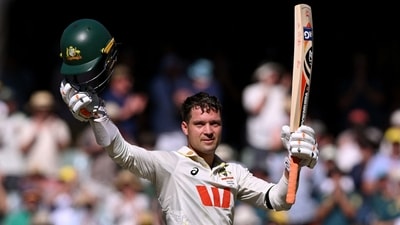 It was Alex Carey's day in the sun as the South Australia native reached a Test century for the first time at his home venue. Only a few months after his father's passing, it was an emotional moment for the wicketkeeper, and an important one for his team as he pushed them to 326/8 at stumps on Day 1. (AFP) It was Alex Carey's day in the sun as the South Australia native reached a Test century for the first time at his home venue. Only a few months after his father's passing, it was an emotional moment for the wicketkeeper, and an important one for his team as he pushed them to 326/8 at stumps on Day 1. (AFP)