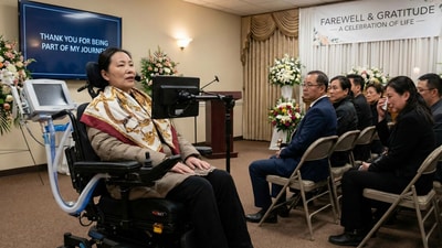 A Chinese woman with ALS marked her journey by hosting a farewell event. (Representational image/Gemini AI generated) A Chinese woman with ALS marked her journey by hosting a farewell event. (Representational image/Gemini AI generated)