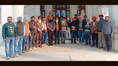 PSPCL union leaders during the state-level meeting scheduled with CMD Basant Garg at head office in Patiala on December 12. (HT Photo)