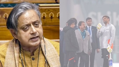 Shashi Tharoor reacts after smog forces Lucknow T20I washout. (PTI Images) Shashi Tharoor reacts after smog forces Lucknow T20I washout. (PTI Images)