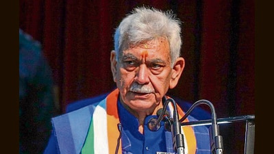 The lieutenant governor, Manoj Sinha, on Wednesday, said that since J&K holds immense potential in limestone, sapphire, lithium and other minerals, the union territory can shore up its coffers with an additional annual revenue of  ₹15,000 crore to  ₹20,000 crores. (PTI File)
