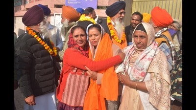 Winning candidate celebrate after winning in the Zila Parishad and Panchayat Samiti elections in Amritsar on Wednesday. (Sameer Sehgal) Winning candidate celebrate after winning in the Zila Parishad and Panchayat Samiti elections in Amritsar on Wednesday. (Sameer Sehgal)