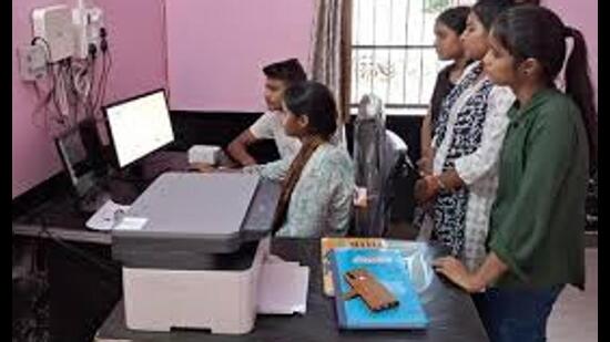 The project seeks to strengthen panchayats as knowledge centres while expanding digital access for rural talent. (HT Photo)