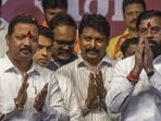 Mangesh Kudalkar (left) is part of the Shiv Sena led by Eknath Shinde (right) (Hindustan Times) Mangesh Kudalkar (left) is part of the Shiv Sena led by Eknath Shinde (right) (Hindustan Times)