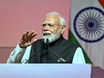 Prime Minister Narendra Modi addresses members of the Indian community during a diaspora event, in Muscat, Oman. Prime Minister Narendra Modi addresses members of the Indian community during a diaspora event, in Muscat, Oman.