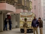 The accused – Jay Gupta (37), a transporter, and his wife Aakriti Gupta (32) – were arrested on Thursday after police recovered the body from their fifth-floor apartment of the Aura Chimera society in Raj Nagar Extension. (Sakib Ali/HT Photo)