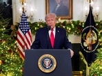 President Donald Trump delivers an address to the nation from the Diplomatic Reception Room of the White House, in Washington, D.C., U.S. Wednesday, Dec. 17, 2025.   Doug Mills/Pool via REUTERS REFILE - QUALITY REPEAT