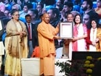 Uttar Pradesh chief minister Yogi Adityanath at the centenary celebrations of Bhatkhande Sanskriti Vishwavidyaalya (HT PHOTO)
