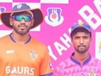 Young mystery spinner Vishal Nishad (right) poses with his coach Ankit Rajpoot. (HT) Young mystery spinner Vishal Nishad (right) poses with his coach Ankit Rajpoot. (HT)