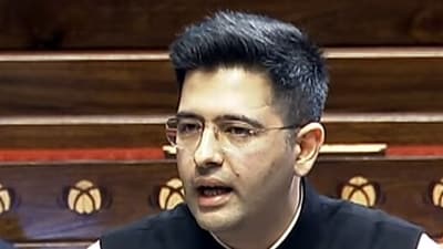 Aam Aadmi Party (AAP) MP Raghav Chadha speaks in the Rajya Sabha during the winter session of Parliament. (Sansad TV/ANI Video Grab) Aam Aadmi Party (AAP) MP Raghav Chadha speaks in the Rajya Sabha during the winter session of Parliament. (Sansad TV/ANI Video Grab)