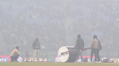 Ground staff members ahead of the fourth T20 International cricket match of a series between India and South Africa, at Ekana Cricket Stadium in Lucknow on Wednesday (PTI) Ground staff members ahead of the fourth T20 International cricket match of a series between India and South Africa, at Ekana Cricket Stadium in Lucknow on Wednesday (PTI)