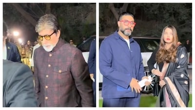 Amitabh Bachchan, Abhishek and Aishwarya Bachchan attended their daughter Aaradhya's school event Amitabh Bachchan, Abhishek and Aishwarya Bachchan attended their daughter Aaradhya's school event