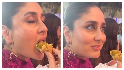 Karan Johar shared a delightful video of Kareena Kapoor enjoying a samosa at his kids' school function, dispelling diet rumors. Karan Johar shared a delightful video of Kareena Kapoor enjoying a samosa at his kids' school function, dispelling diet rumors.