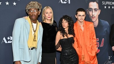 Tyler Okonma, left, Gwyneth Paltrow, Odessa A'zion and Timothée Chalamet attend the premiere of "Marty Supreme" at Regal Times Square on Tuesday, Dec. 16, 2025, in New York (Evan Agostini/Invision/AP) Tyler Okonma, left, Gwyneth Paltrow, Odessa A'zion and Timothée Chalamet attend the premiere of "Marty Supreme" at Regal Times Square on Tuesday, Dec. 16, 2025, in New York (Evan Agostini/Invision/AP)