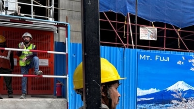 FILE PHOTO: A construction worker looks on at a construction site by Goisu Realty, the Indian subsidiary of the Japanese company Sumitomo Realty & Development Company in Mumbai, India, November 26, 2025. REUTERS/Francis Mascarenhas/File Photo (REUTERS)
